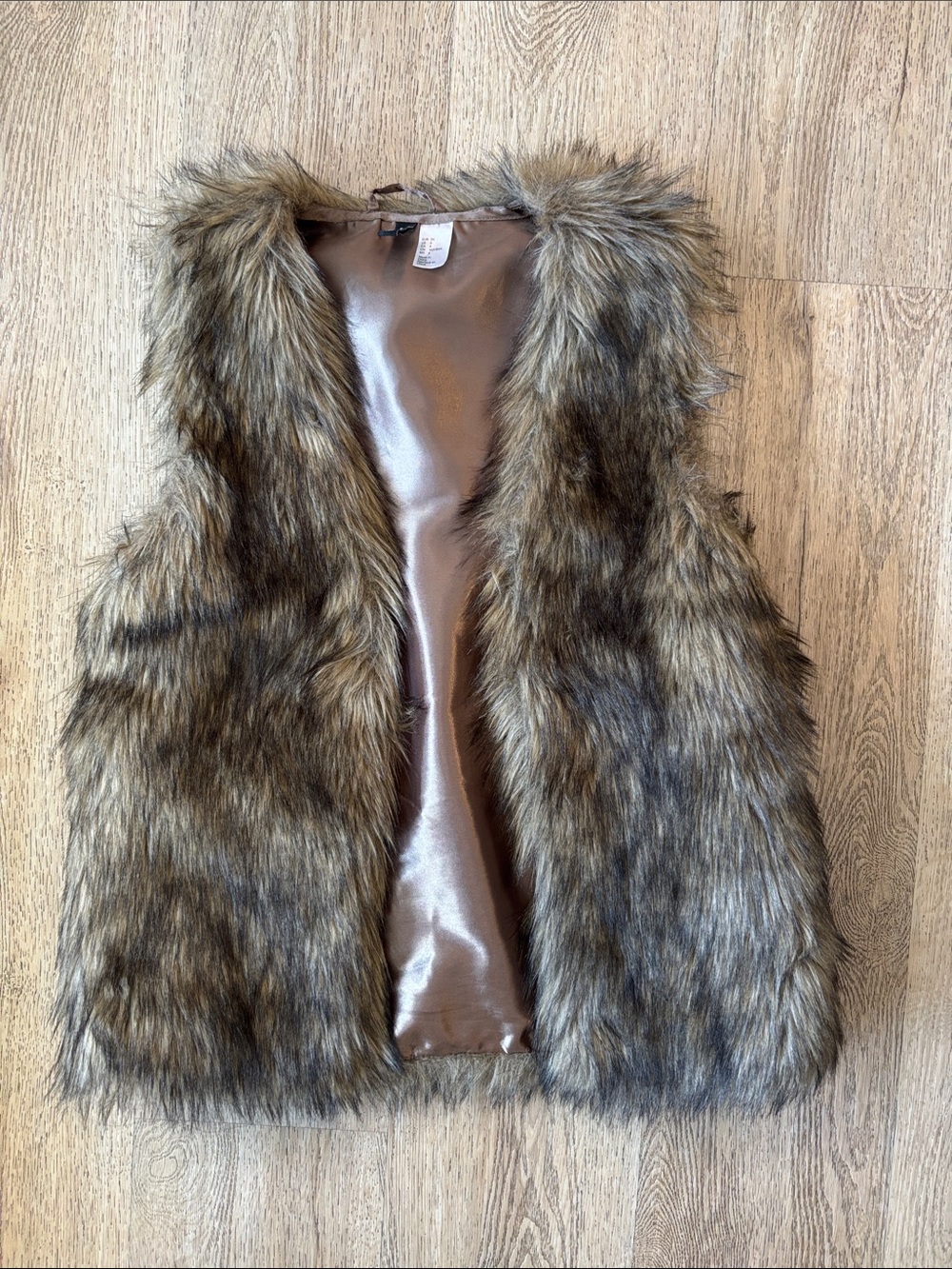 Faux Fur Brown Multi-Color Vest